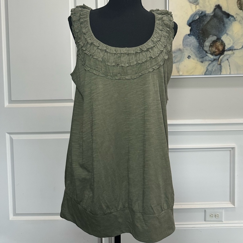 Lane Bryant Olive Green Sleeveless Blouse Tank Top - Size 14/16